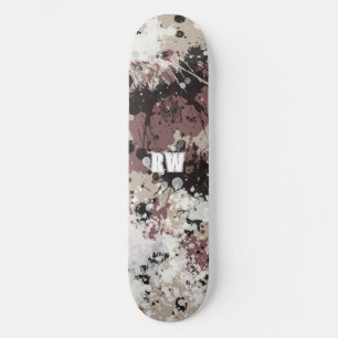 Modern paint splatter personalised Skateboard