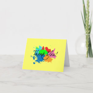Modern Paint Splatter Thank You Note