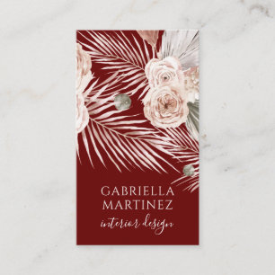 Modern Painted Blooms Floral Interior Designer Business Card