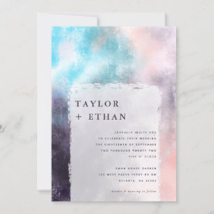 Modern Painted Canvas Wedding Invitation