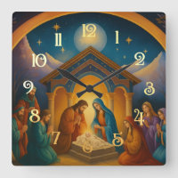 Modern Painted Nativity Scene