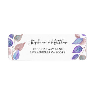 Modern Painted Purple Leaf Watercolor Foliage