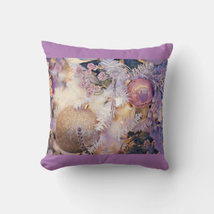 Modern Painting Christmas Tree Purple Decorations Cushion