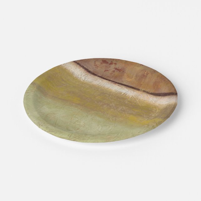 Modern Painting in Earth Tones by Norman Wyatt Paper Plate (Angled)
