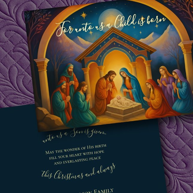 Modern Painting Nativity Scene Holiday Card (Creator Uploaded)