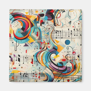 Modern painting of musical theme magnet