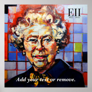 Modern painting of Queen Elizabeth II, Poster