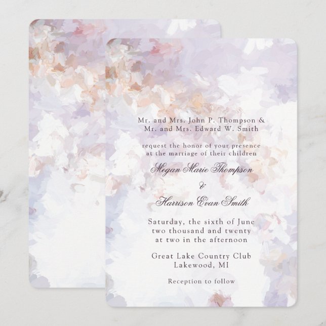Modern Painting Romantic Wedding Invitation (Front/Back)
