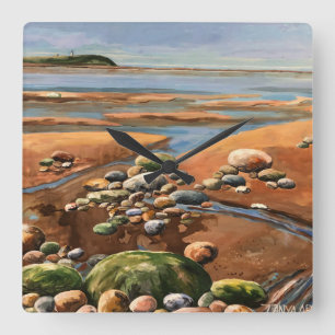 Modern Painting Tides Out Square Wall Clock