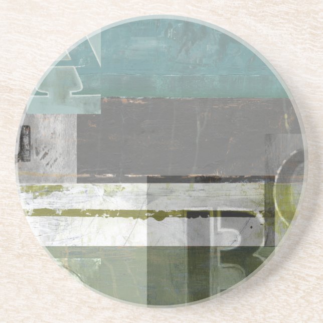 Modern Painting with Assorted Letters Coaster (Front)