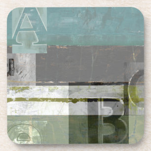 Modern Painting with Assorted Letters Coaster