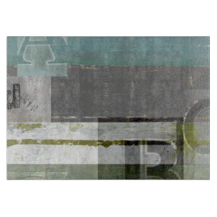 Modern Painting with Assorted Letters Cutting Board