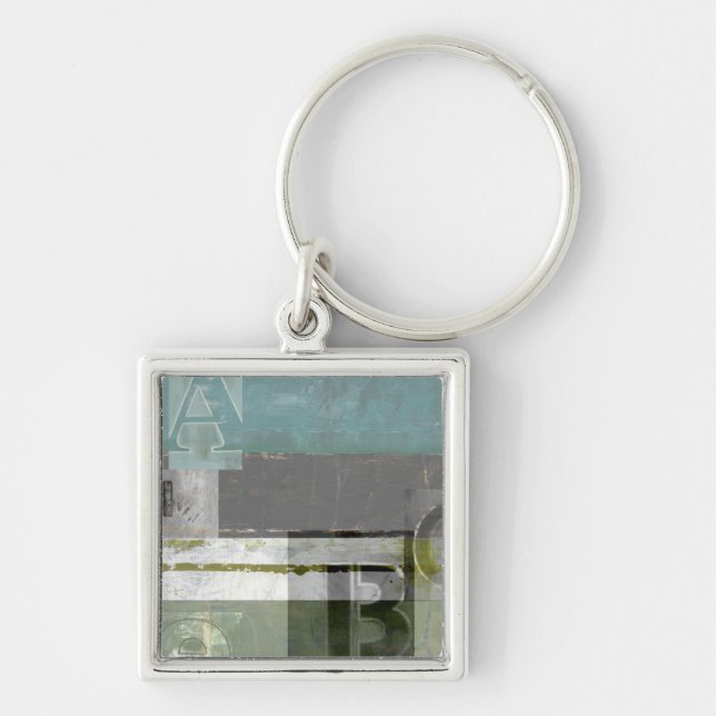 Modern Painting with Assorted Letters Key Ring (Front)