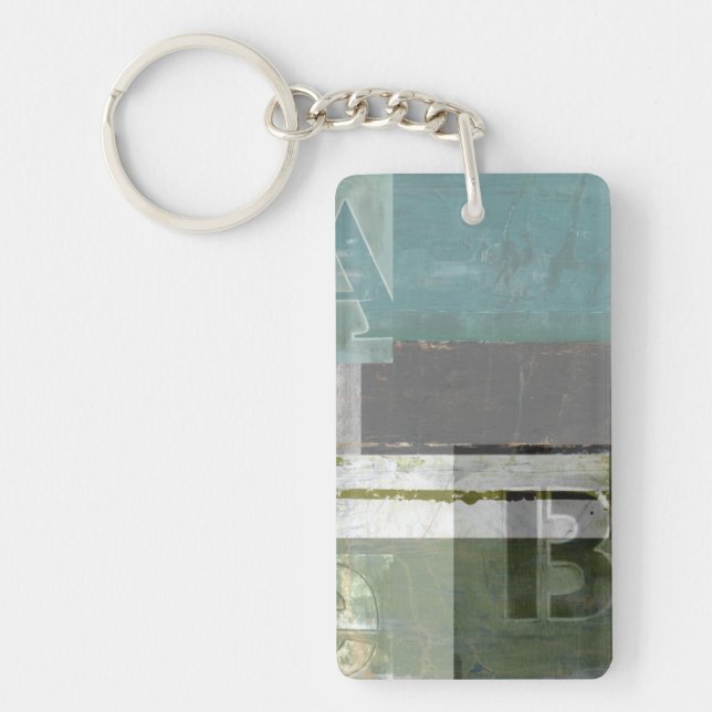 Modern Painting with Assorted Letters Key Ring (Front)