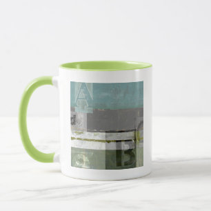 Modern Painting with Assorted Letters Mug