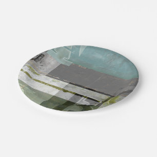 Modern Painting with Assorted Letters Paper Plate