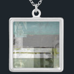 Modern Painting with Assorted Letters Silver Plated Necklace<br><div class="desc">Assorted letters bounce around this modern painting,  standing out and blending in at the same time. A fun way to teach your children their alphabet!</div>