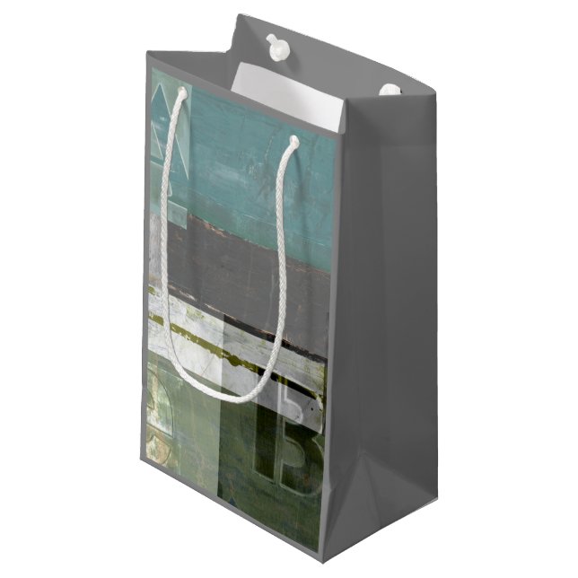 Modern Painting with Assorted Letters Small Gift Bag (Front Angled)