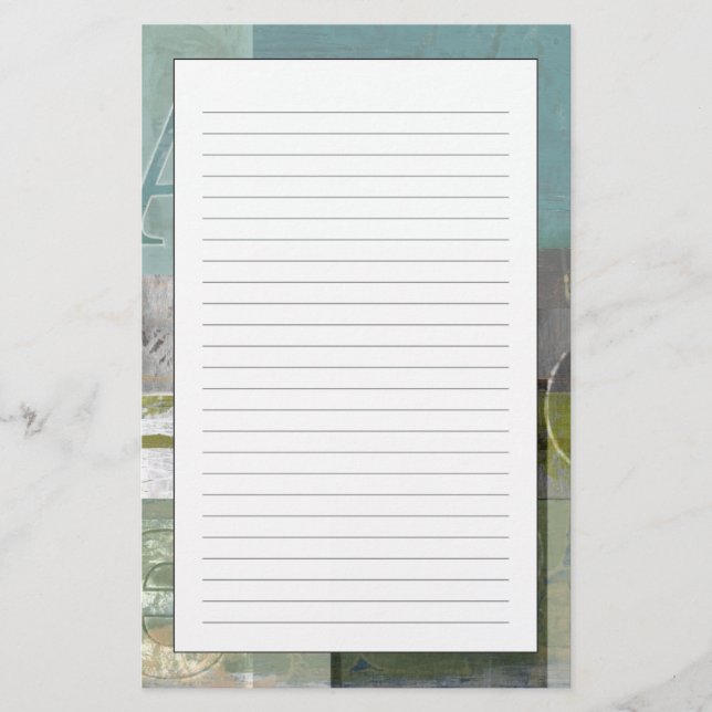 Modern Painting with Assorted Letters Stationery (Front)