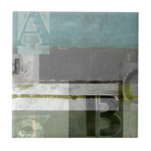 Modern Painting with Assorted Letters Tile