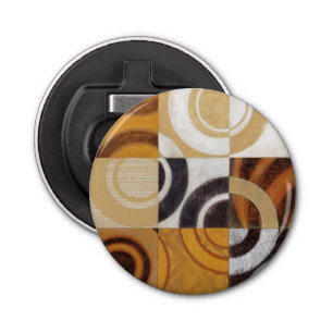 Modern Painting with Circular Patterns Bottle Opener
