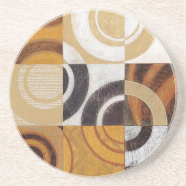 Modern Painting with Circular Patterns Coaster (Front)