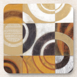 Modern Painting with Circular Patterns Coaster