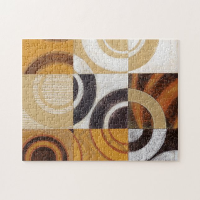Modern Painting with Circular Patterns Jigsaw Puzzle (Horizontal)