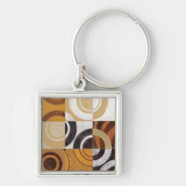 Modern Painting with Circular Patterns Key Ring (Front)