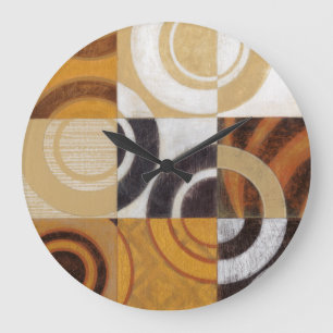 Modern Painting with Circular Patterns Large Clock