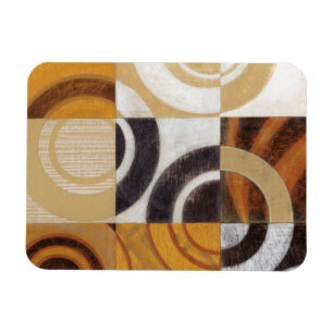 Modern Painting with Circular Patterns Magnet