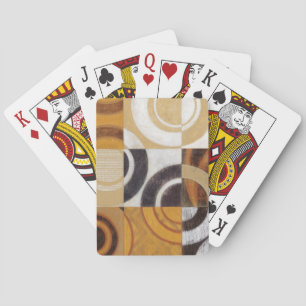 Modern Painting with Circular Patterns Playing Cards