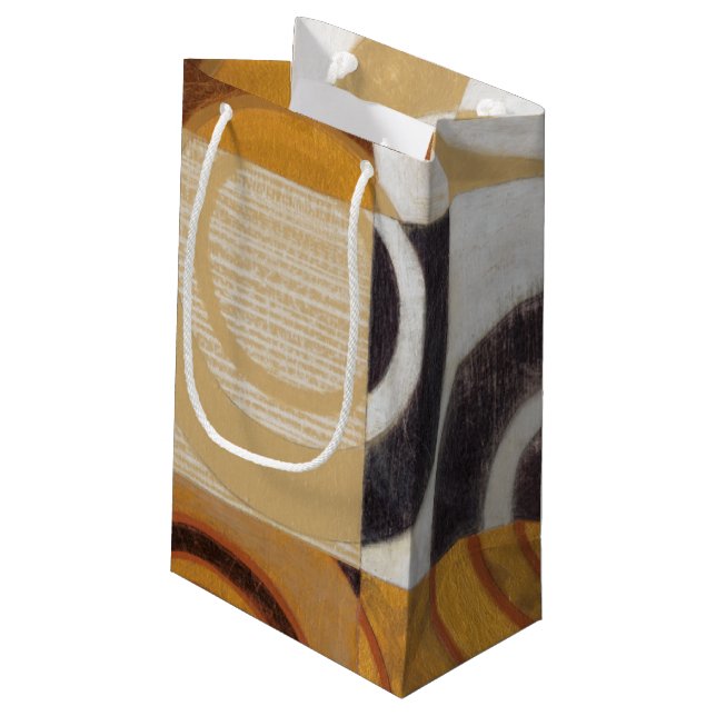 Modern Painting with Circular Patterns Small Gift Bag (Back Angled)