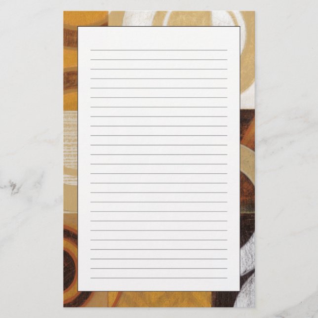 Modern Painting with Circular Patterns Stationery (Front)