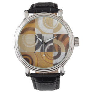 Modern Painting with Circular Patterns Watch