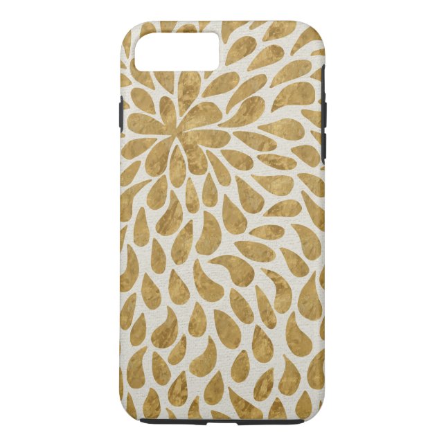 Modern Paisley Flower in Gold and White Case-Mate iPhone Case (Back)