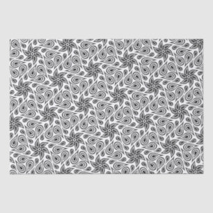 Modern Paisley Pattern Cool Black And White Floral Tissue Paper