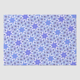 Modern Paisley Pattern Cool White And Blue Floral Tissue Paper