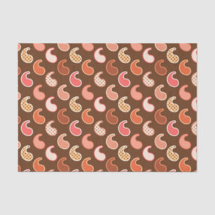 Modern Paisley pattern, Earth Tones, Cocoa Brown Tissue Paper
