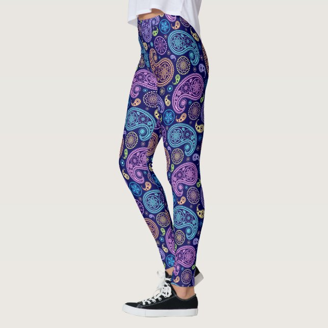 Modern Paisley Pattern Leggings (Left)