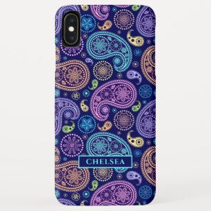 Modern Paisley Pattern Personalised Name iPhone XS Max Case