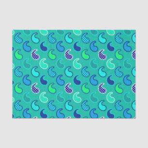 Modern Paisley pattern, Turquoise, Blue and Aqua Tissue Paper