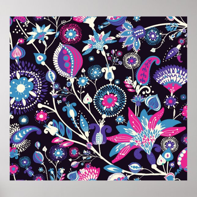 Modern paisley: traditional oriental pattern. poster (Front)