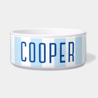 Modern Pale Blue and White Stripe Name
