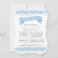 Modern Pale Blue Umbrella Baby Shower