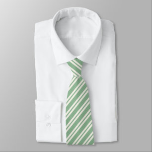 Modern pale green &white stripes  tie