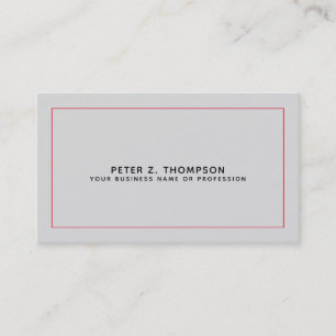 modern pale grey business card with thin red line
