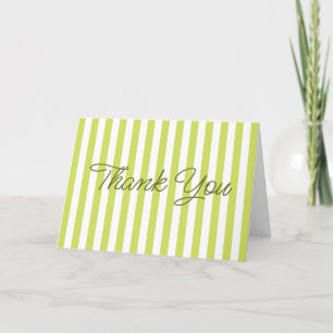 Modern Pale Lime Stripe Thank You Card