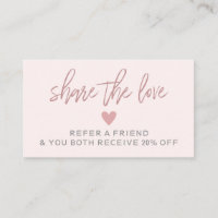 Modern Pale Pink Refer A Friend Card