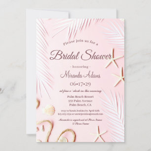 Modern Palm Beach Starfish Bridal Shower Invitation